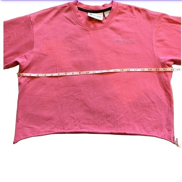 ADIDAS X HUMANRACE PHARRELL WILLIAMS T-SHIRT CROPPED OVERSIZED BARBIE PINK SZ M - Picture 11 of 16